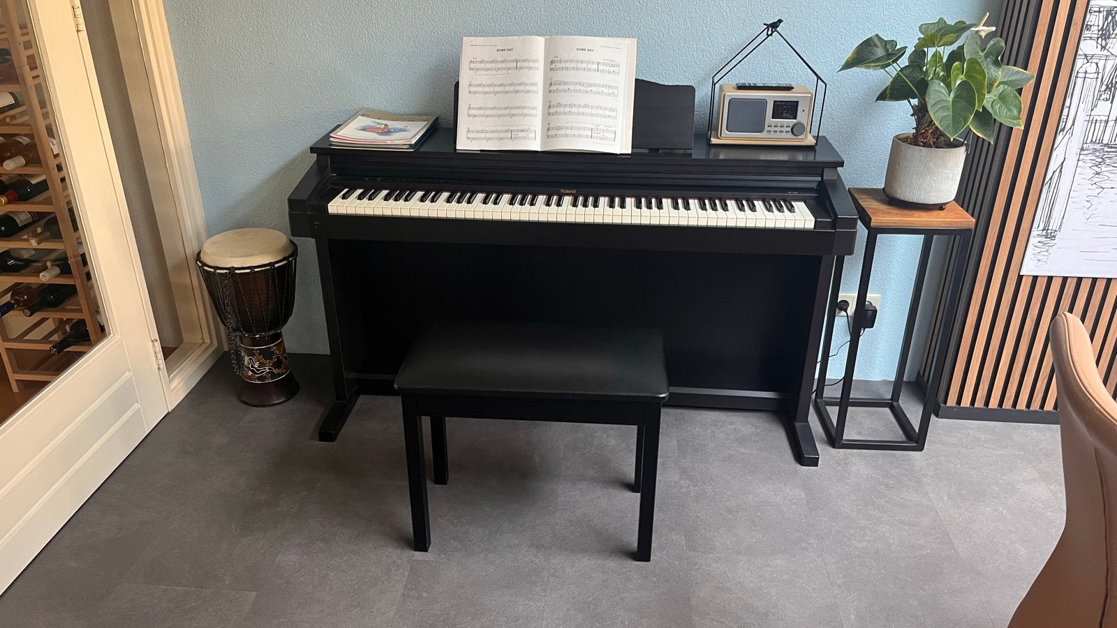Zwarte digitale piano, merk Roland, Ophalen, Gebruikt, Zwart, Digitaal