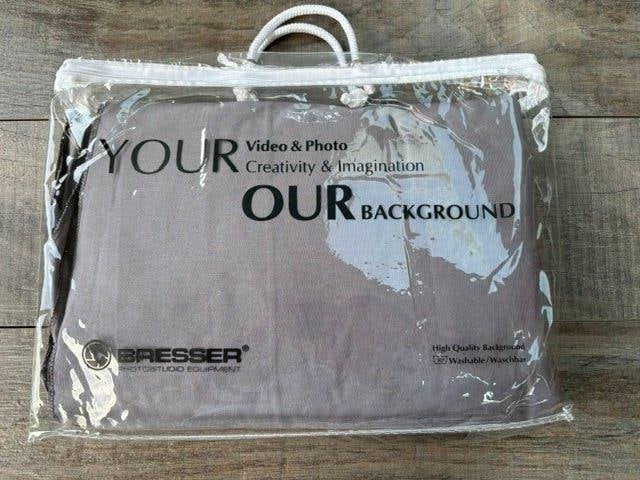 Bresser achtergrond doek afmeting 3 x 6 m grijs., Ophalen of Verzenden, Nieuw, Bresser, Achtergrond