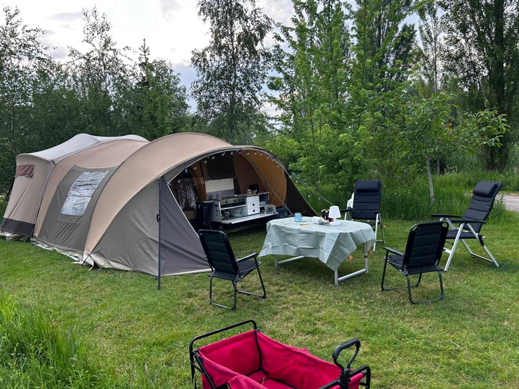 Vouwwagen Cabanon Mercury 8 persoons, Caravans en Kamperen, Ophalen, Beige, Cabanon, Aanwezig