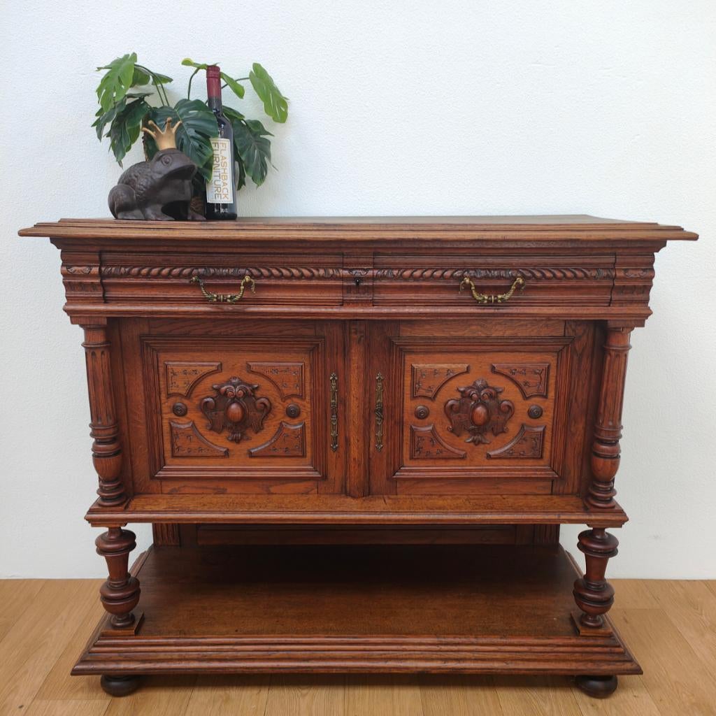 Antiek Vintage landelijke eiken dressoir wandkast ladekast 2, Valkenswaard, Gebruikt, 100 tot 150 cm, 5 laden of meer