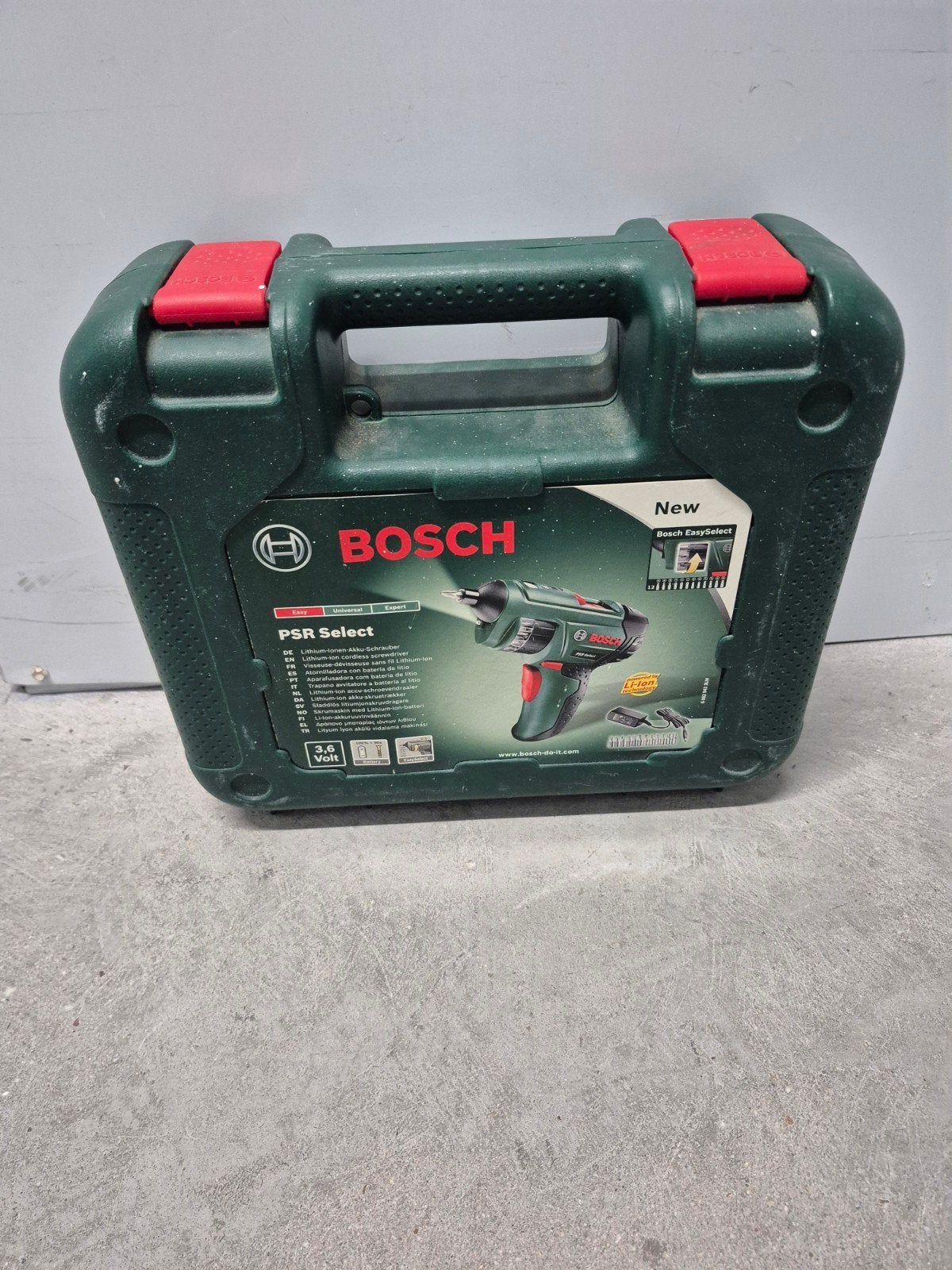 Bosch PSR Select Accu Schroevendraaier in Koffer, Ophalen, Gebruikt, Variabele snelheid, Boor- en Schroefmachine