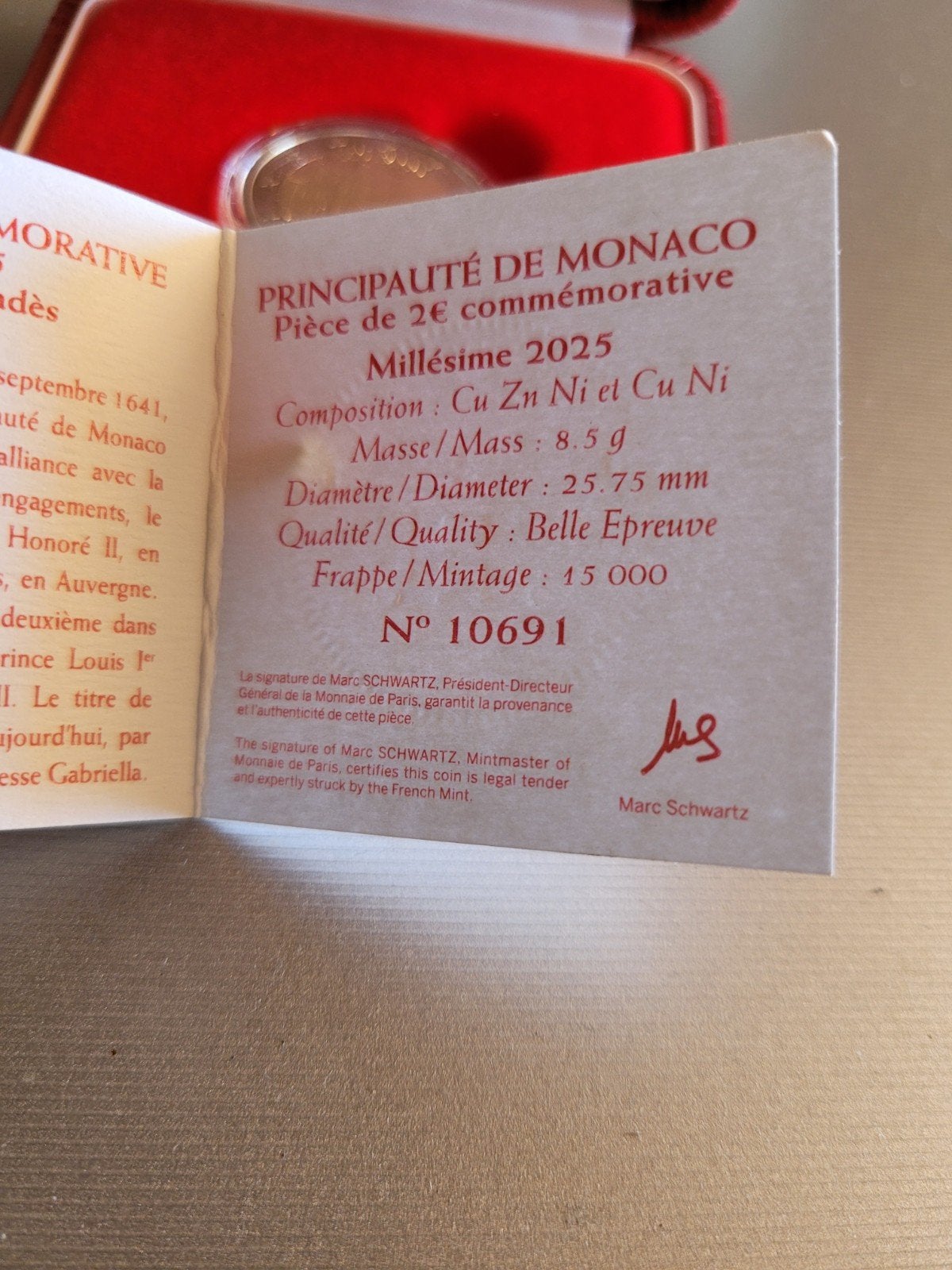 2 euro monaco proof content de carlades, Ophalen of Verzenden, Monaco, 2 euro