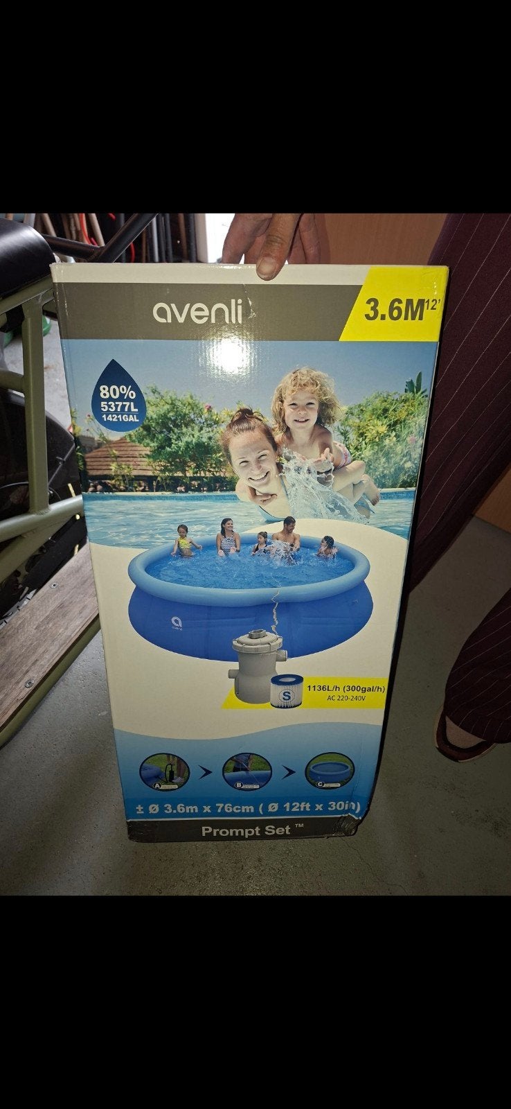 Groot zwembad 3,6 m, Tuin en Terras, Zwembaden, Ophalen, Rond, Opblaaszwembad