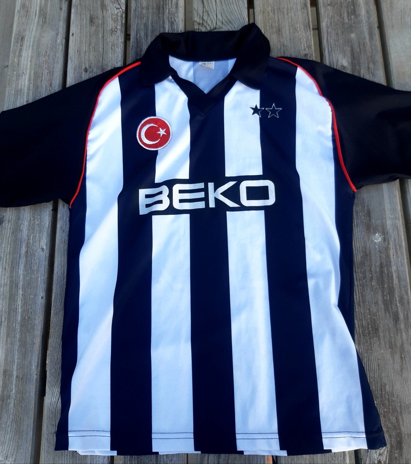 Vintage Beşiktaş voetbalshirt - Sergen 10, Beko, Maat 48/50 (M), Zwart, Ophalen of Verzenden