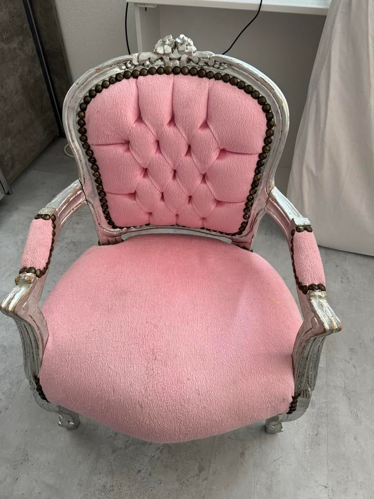 Roze Barok Fauteuil - Vintage Stijl, Kinderen en Baby's, Ophalen of Verzenden, Zo goed als nieuw
