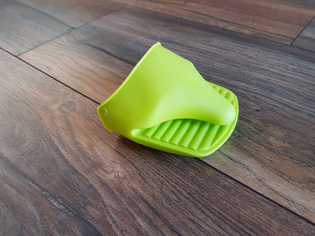 Hittebestendige limegroene siliconen mini-ovenwant, antislip, Ophalen of Verzenden, Zo goed als nieuw