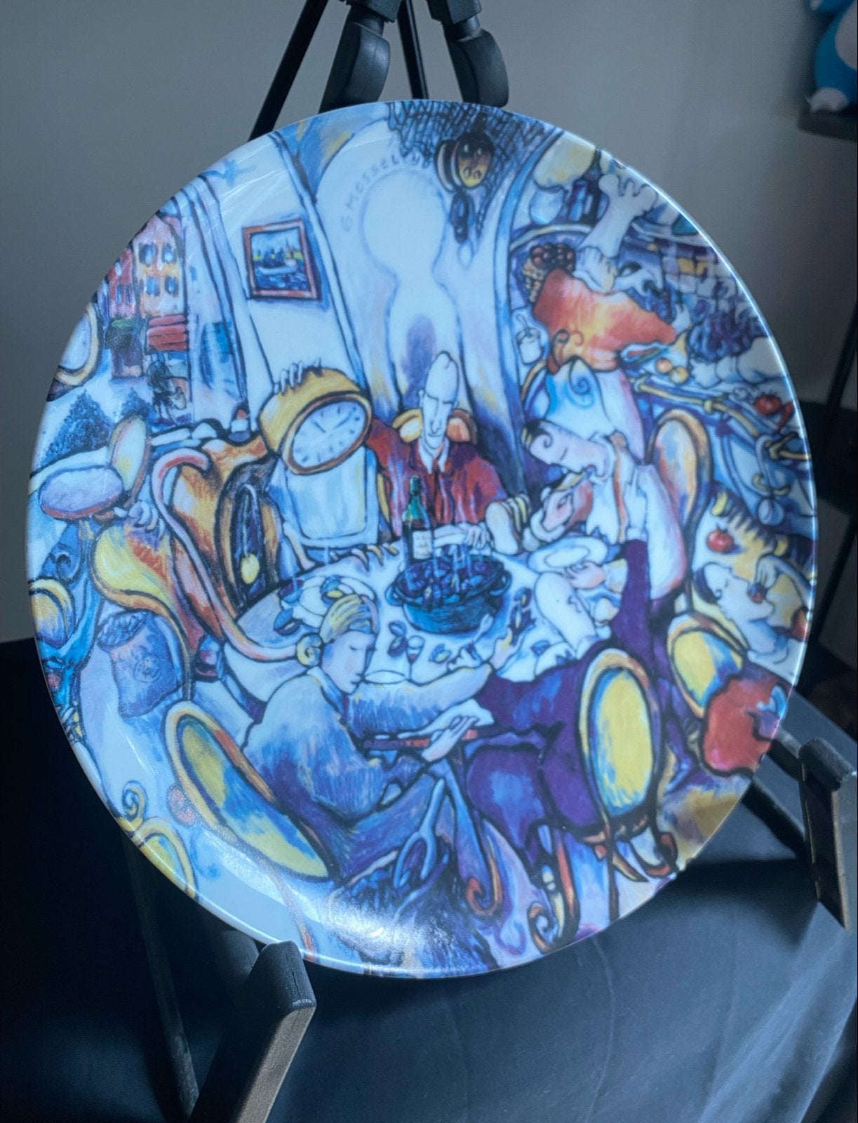 Set van 4 'Mosseltijd' borden door Adrian Trien, Antiek en Kunst, Ophalen of Verzenden