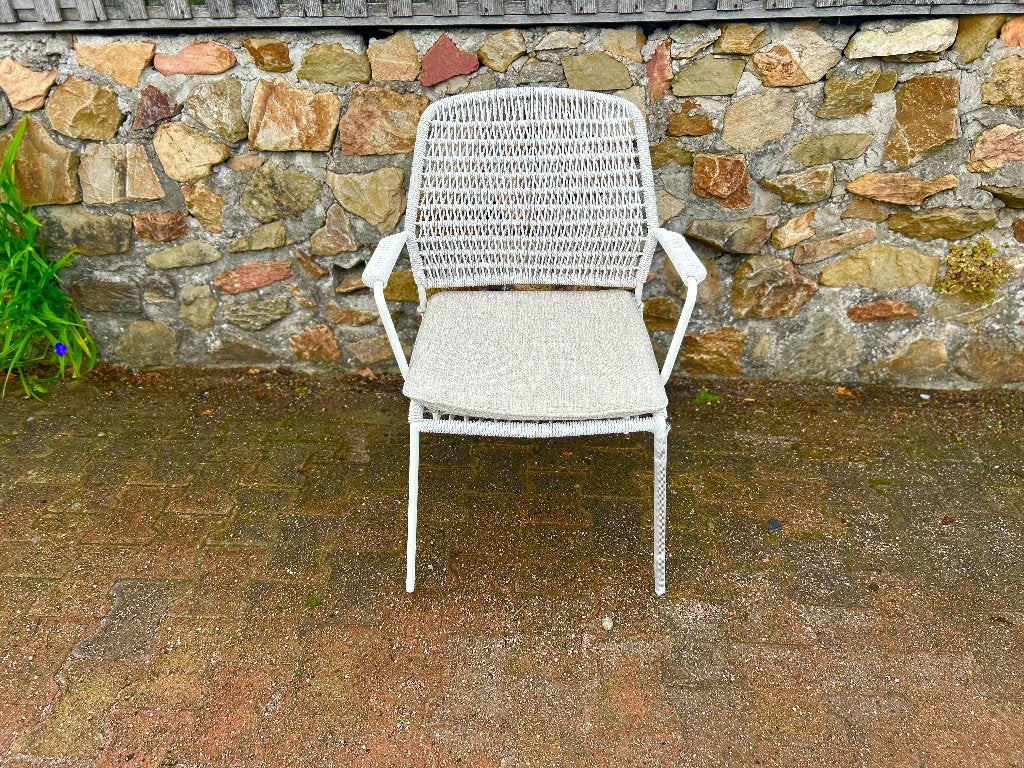 Tierra Outdoor David Dining Tuinstoel | Wit |  €189->€125, Ophalen, Nieuw, Aluminium, Stapelbaar