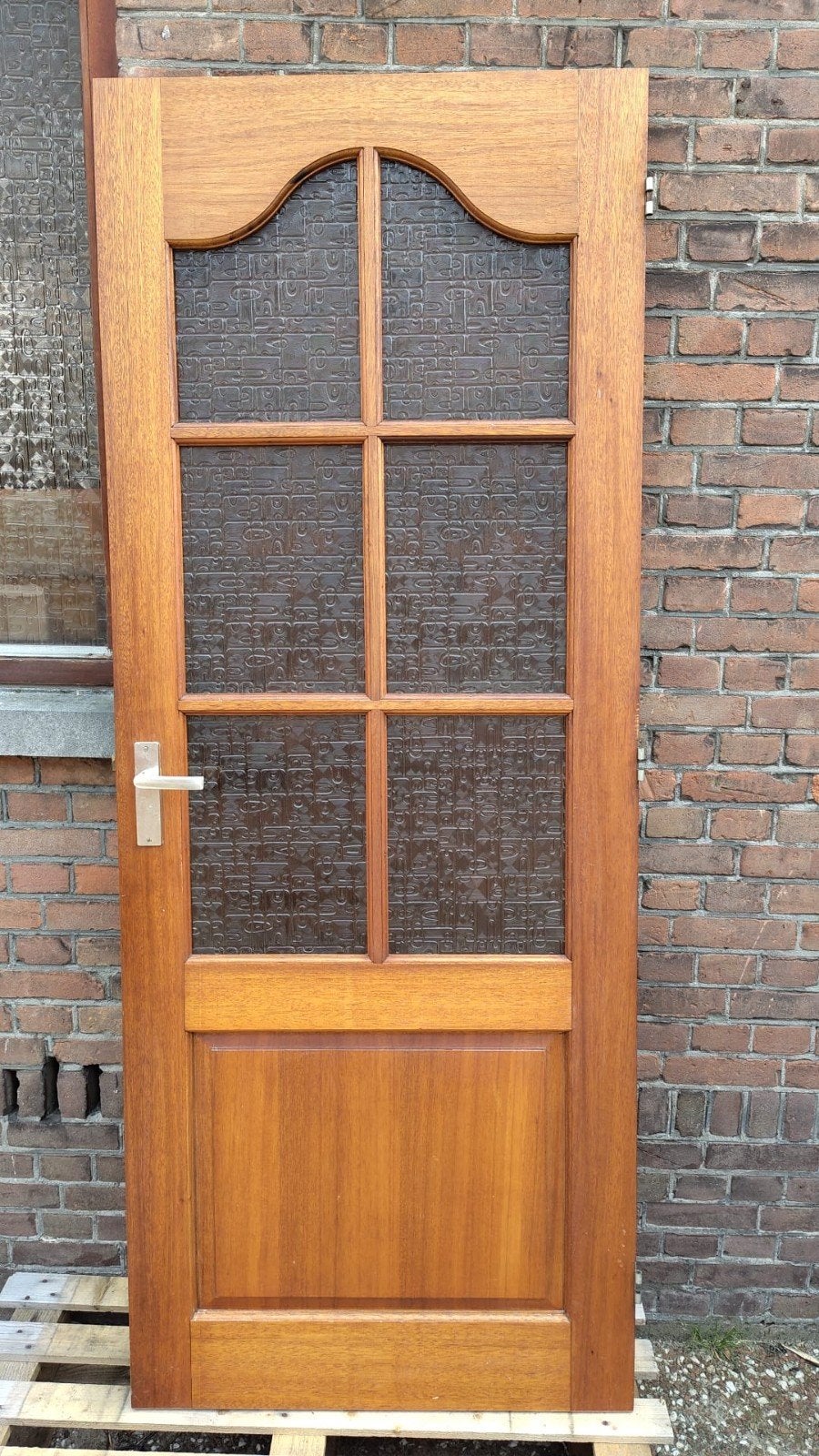 5 houten binnendeuren waarvan 4 met figuurglas, Ophalen, Gebruikt, Binnendeur, 200 tot 215 cm