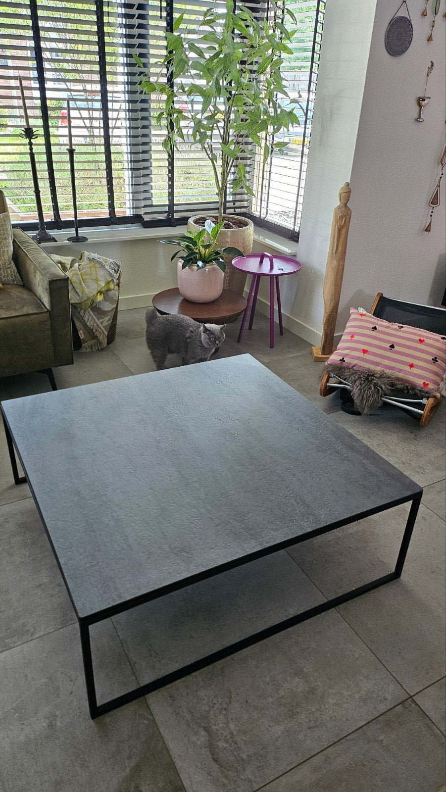Salontafel keramiek, Huis en Inrichting, Tafels | Salontafels, Ophalen, Overige materialen, 50 tot 100 cm, Vierkant