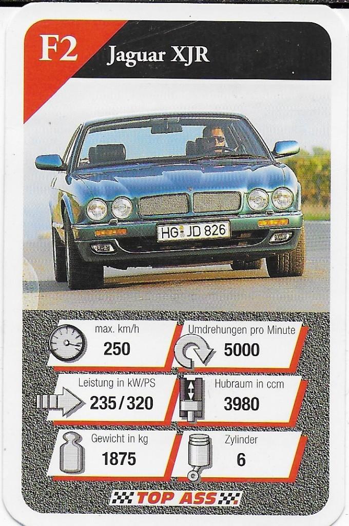 Kw576 autokaartje jaguar xjr ( f2 ), Ophalen of Verzenden, Zo goed als nieuw, Auto's