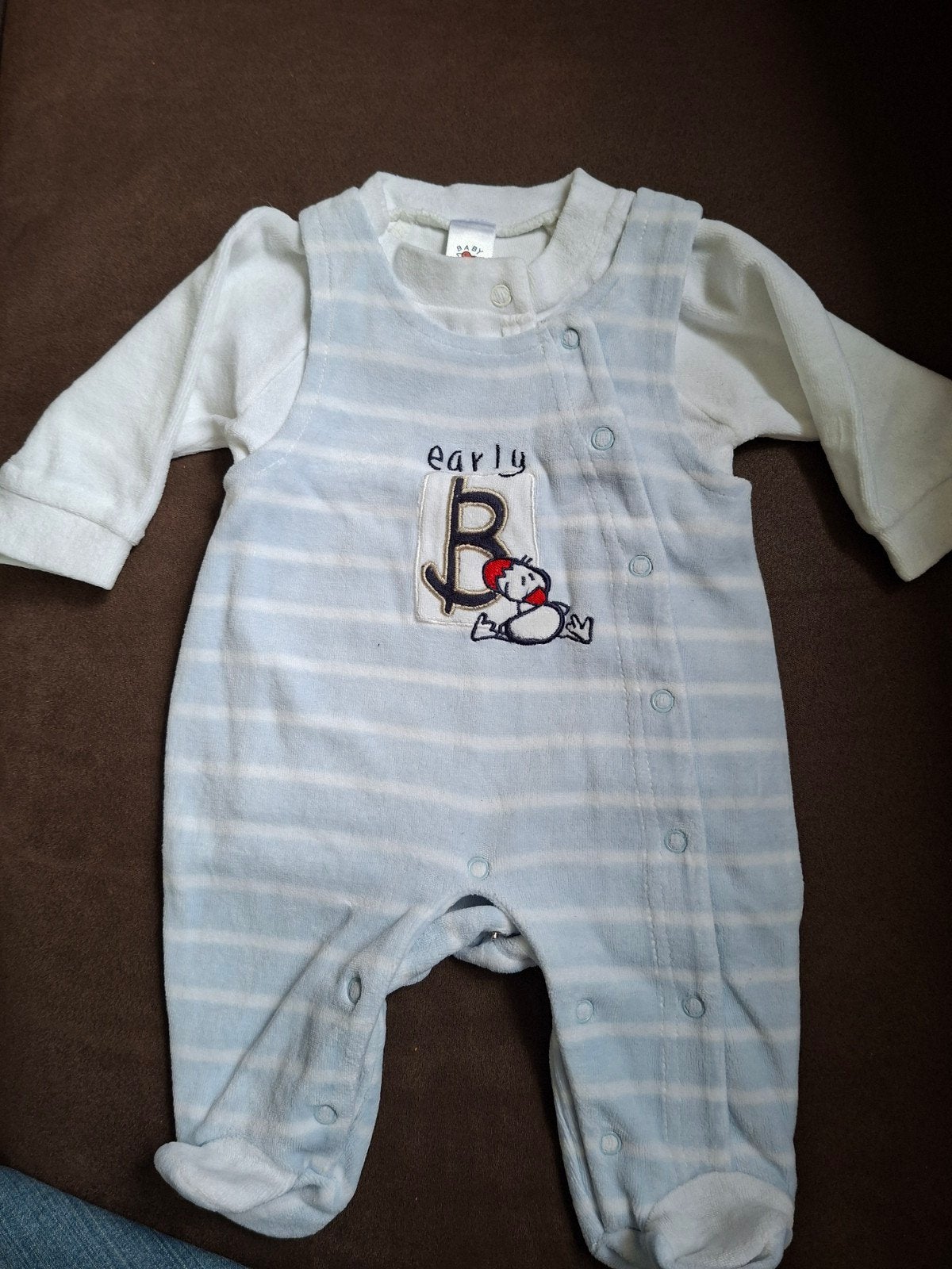 Velours baby setje/ pakje 50 jongetje C en A als nieuw., Kinderen en Baby's, Babykleding | Maat 50, Ophalen of Verzenden, Zo goed als nieuw