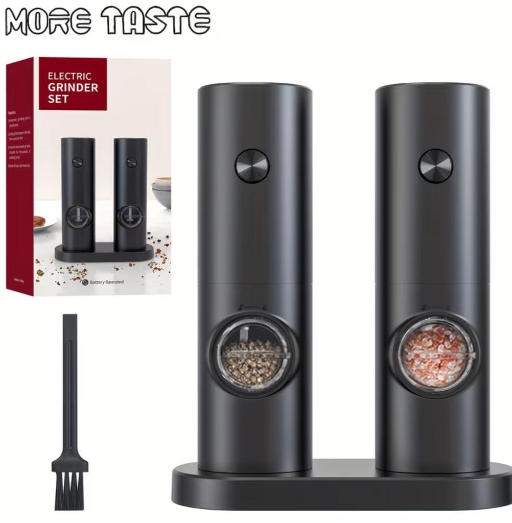 2 stuks Elektrische peper- en zoutmolen set - Zwart, Huis en Inrichting, Overige typen, Nieuw, Ophalen of Verzenden, Zwart