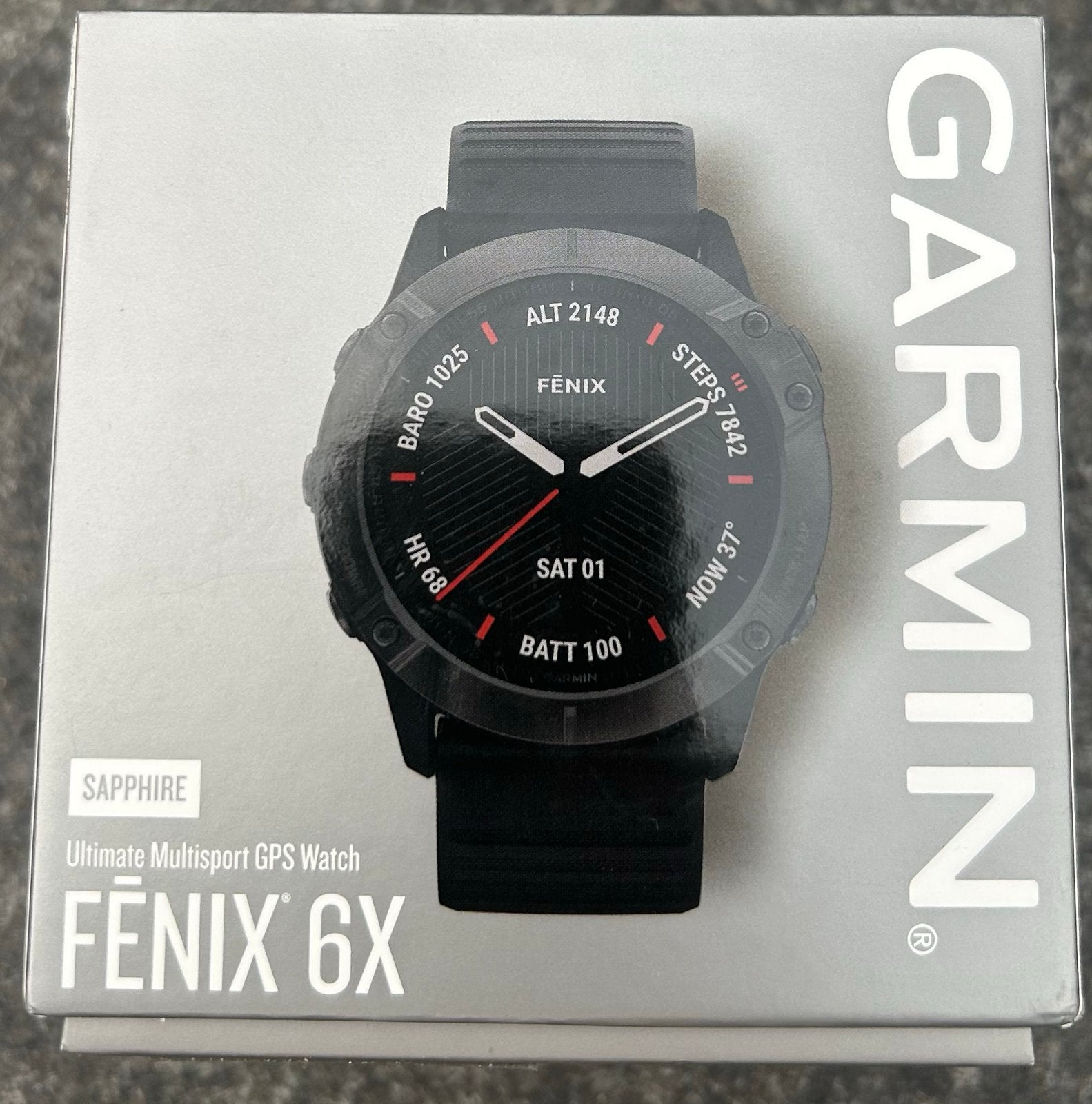 Garmin Fenix 6X Sapphire Multisport GPS Horloge, Ophalen, Afstand, Zwart, Zo goed als nieuw