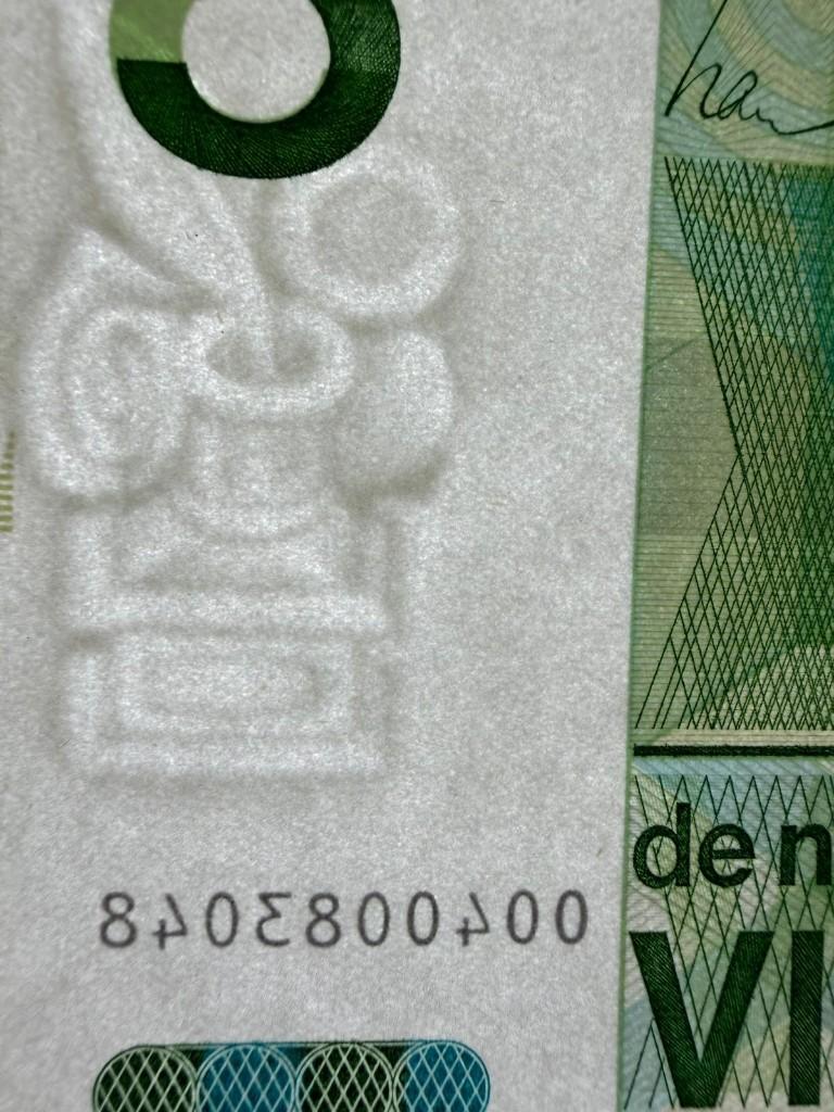 Misdruk biljet 5 gulden Vondel 1973, versch. watermerk, Verzenden, 5 gulden