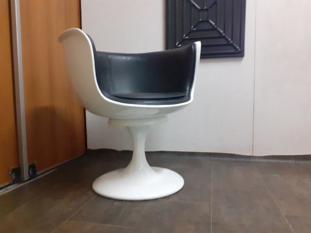space age design draaistoel kuipstoel wit retro jaren 70, Huis en Inrichting, Stoelen, Ophalen, Gebruikt, Kunststof, Wit