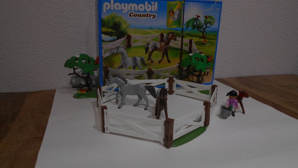 Playmobil Manege paarden paardewei + doos, Gebruikt, Complete set, Overige typen, Ophalen of Verzenden