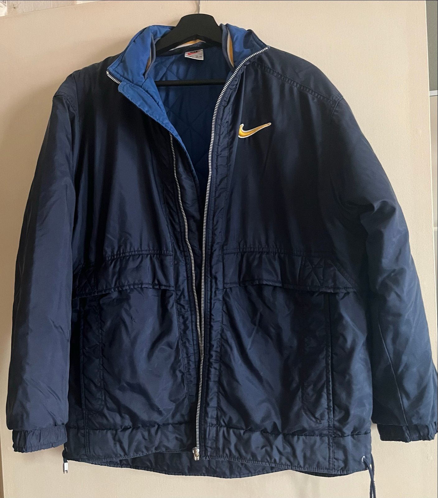 Vintage Nike Puffer Jas - Maat XL, Verzenden, Gedragen, Maat 56/58 (XL), Blauw