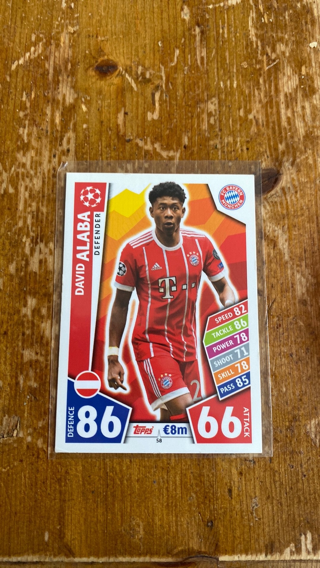 Topps Match attax 2017/18 david alaba, Verzenden, Zo goed als nieuw, Plaatje