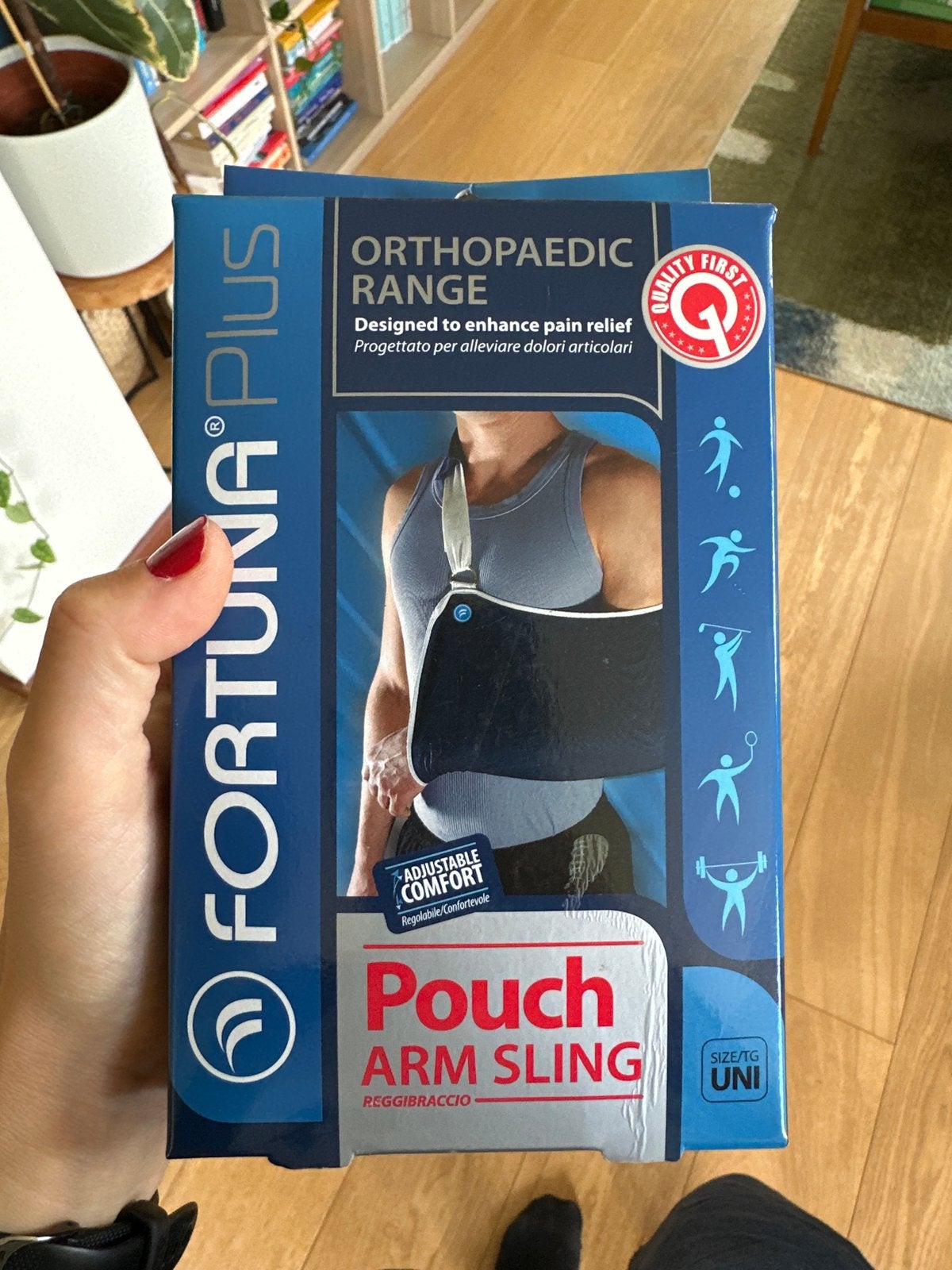 Arm sling, Ophalen, Zo goed als nieuw