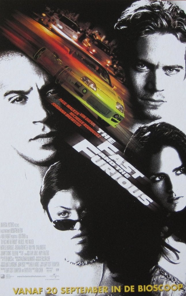 The fast and the Furious - poster op nieuwe ansichtkaart, Ophalen of Verzenden, 1960 tot 1980, Ongelopen, Cultuur en Media
