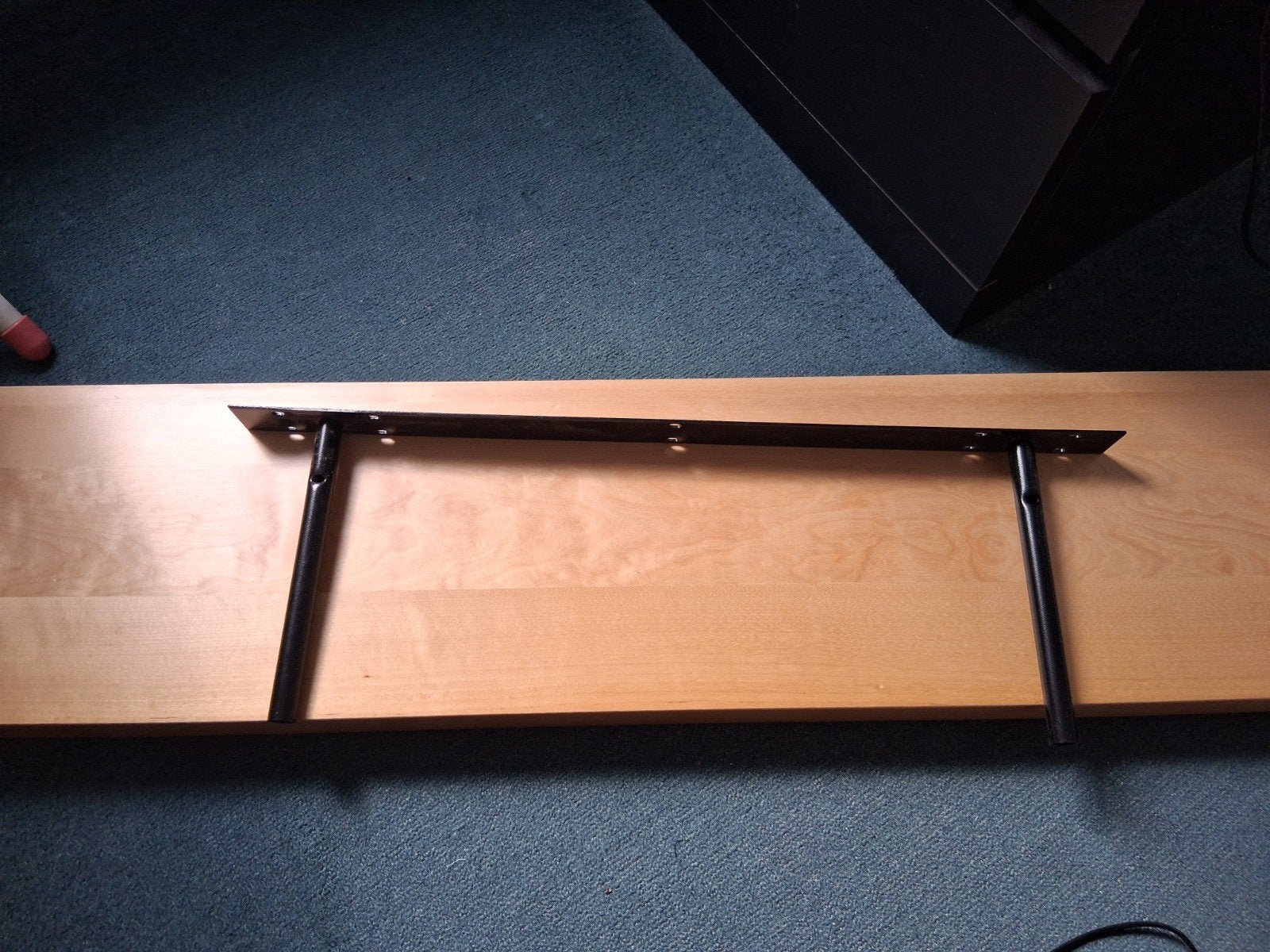 Houten plank met metalen beugels 1,10 meter, Ophalen, Gebruikt