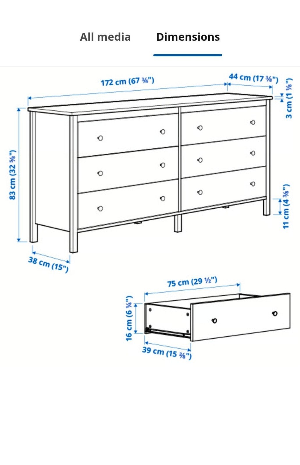 ongeopende ikea koppang ladekast, Ophalen, Overige materialen, 30 cm of meer, 50 tot 150 cm
