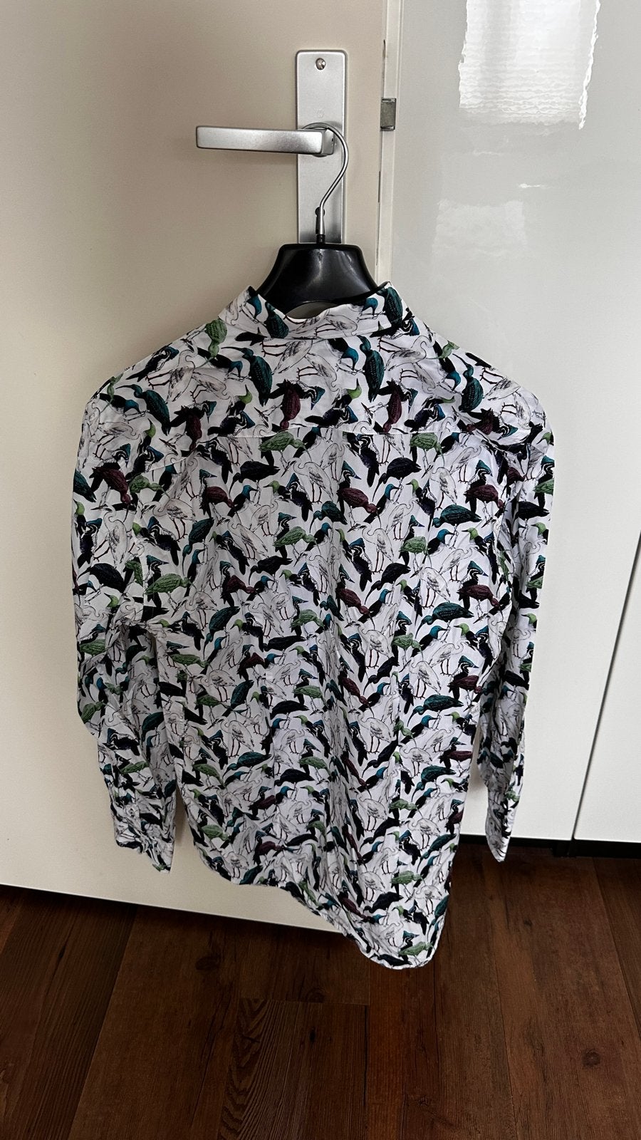 Claude Vigo overhemd met vogelprint - Modern Fit maat M, Ophalen of Verzenden, Zo goed als nieuw, Meerkleurig, Halswijdte 39/40 (M)