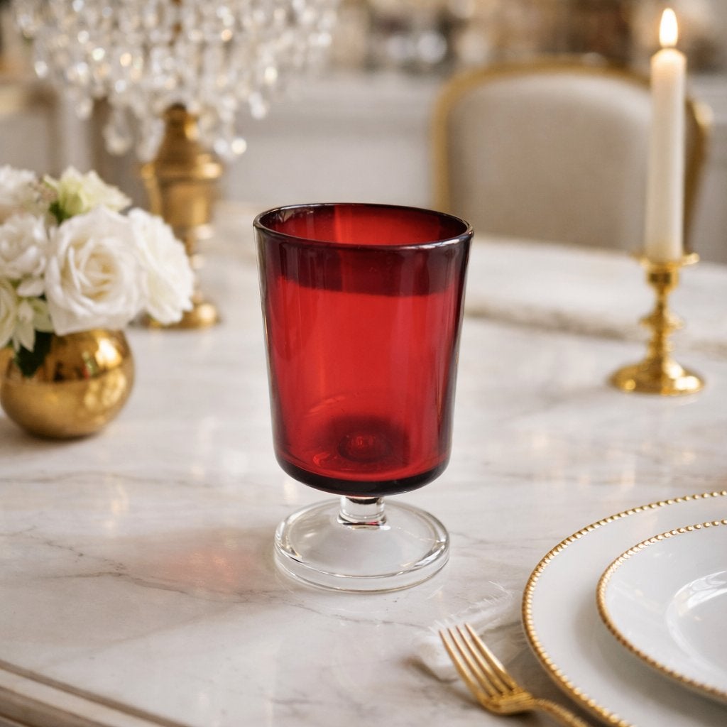 vintage 70's luminarc cavalier - ruby red wine glas, Ophalen of Verzenden