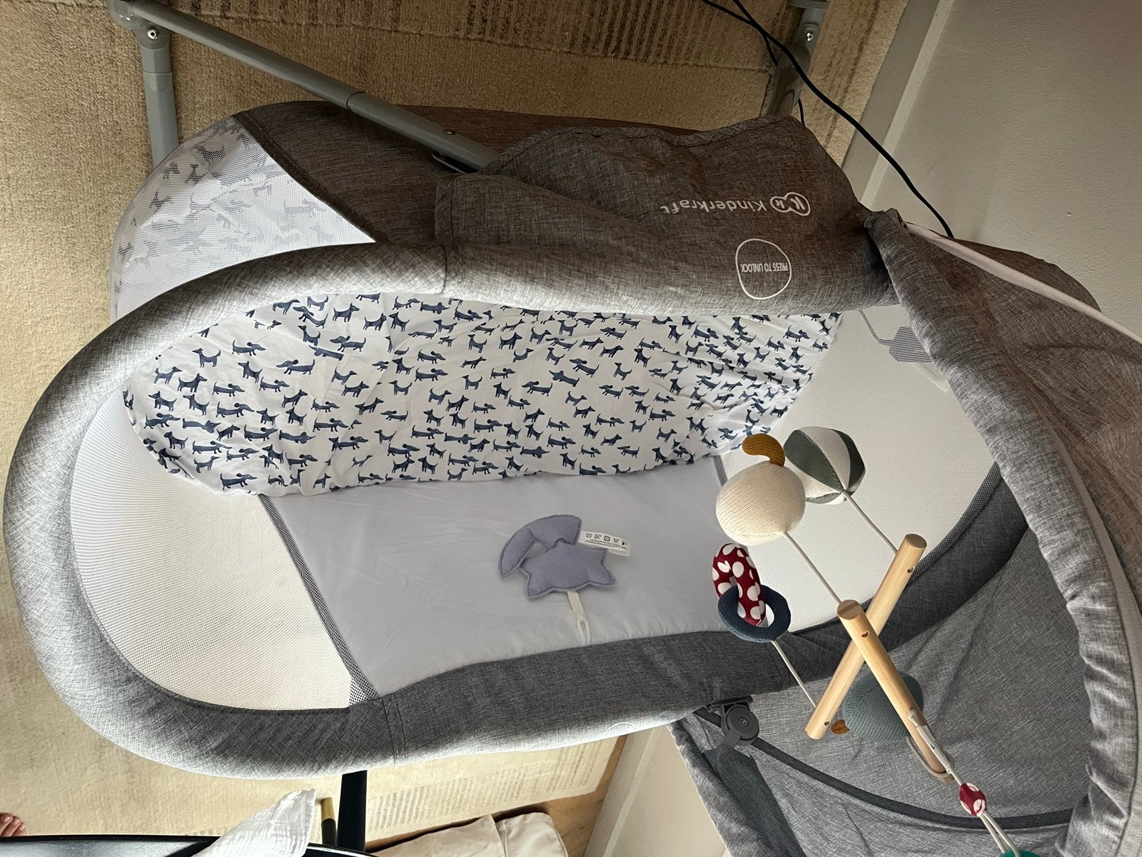 Kinderkraft 3-in-1 reiswieg/babywieg met matras, Ophalen of Verzenden, Zo goed als nieuw, Reisbedje