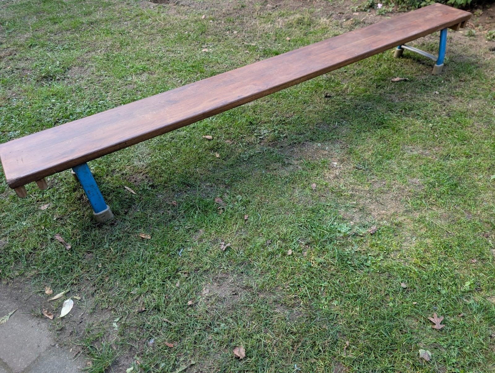 Vintage retro gymbank, Huis en Inrichting, Ophalen, Gebruikt, Bruin, Hout