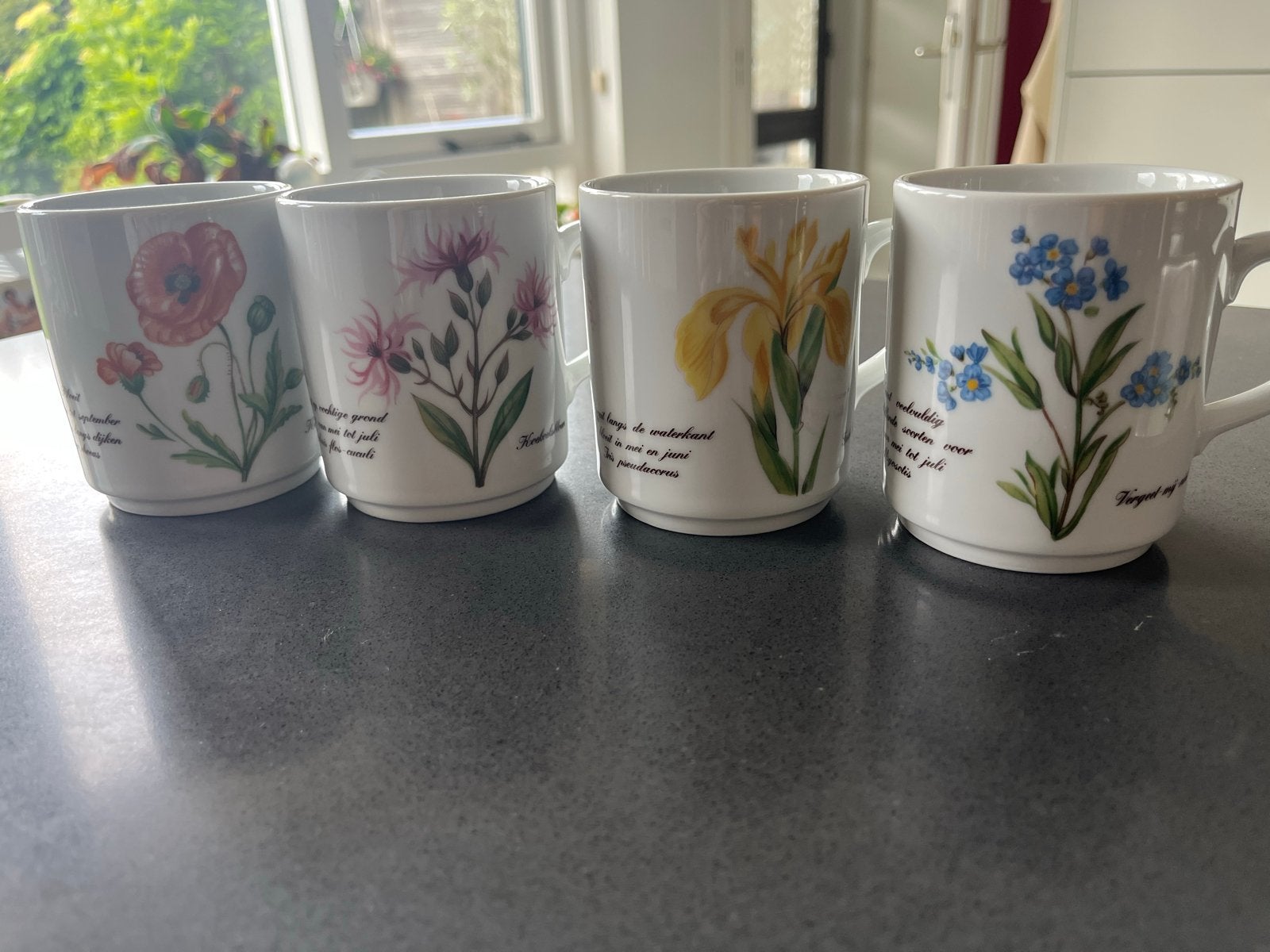 Libelle porseleinen mokken bloemontwerp Marjolein Bastin, Ophalen, Zo goed als nieuw, Overige stijlen, Kop(pen) en/of Schotel(s)