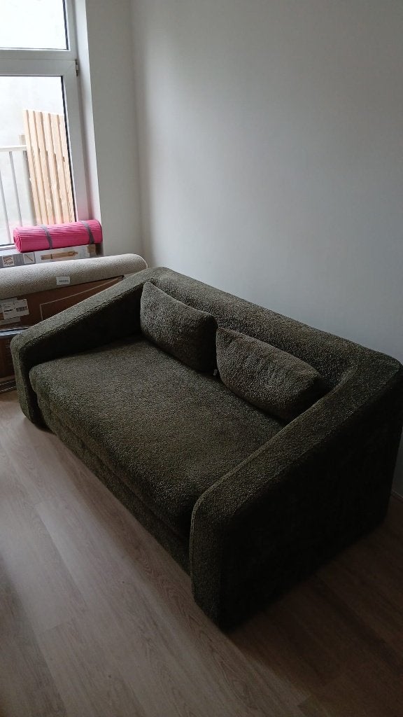 Diepe tweezitsbank 175 x 98 x 70 cm - olijf-/legergroen, Ophalen, Gebruikt, 150 tot 200 cm, Tweepersoons