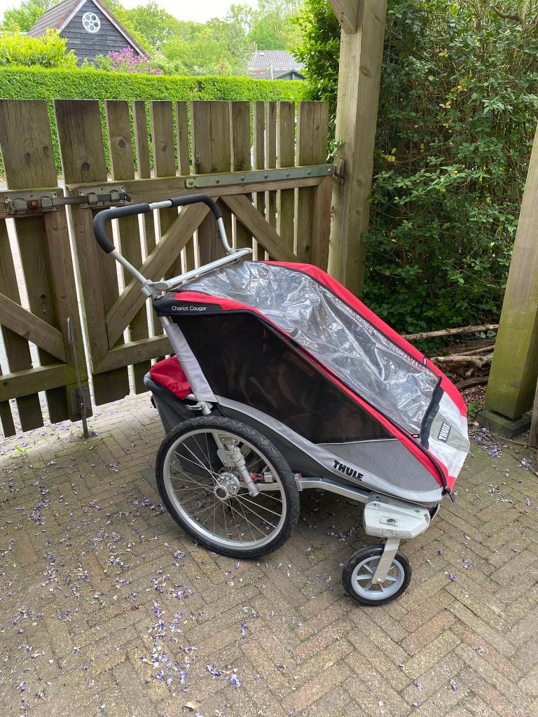 Fietskar Thule Chariot Cougar 2 p, Ophalen, Gebruikt, Opvouwbaar, Thule Chariot