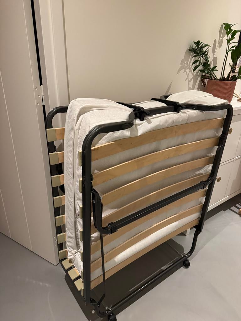 Veraflex vouwbed 90x200cm inclusief matras, Huis en Inrichting, Slaapkamer | Bedden, Ophalen, 90 cm, Eenpersoons, Zwart