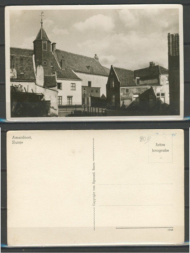 Amersfoort 1940 t Sluisje Foto Ansichtkaart m-118a jdu, Verzenden, 1920 tot 1940, Ongelopen, Utrecht