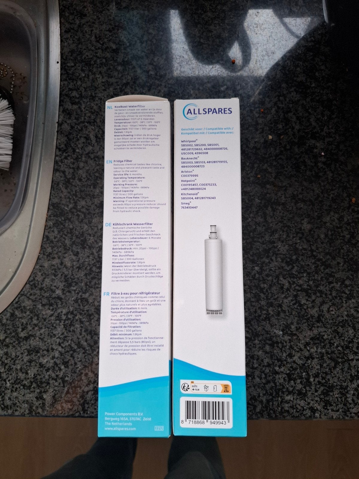 ALLSPARES Koelkast Waterfilter, Ophalen of Verzenden, Nieuw