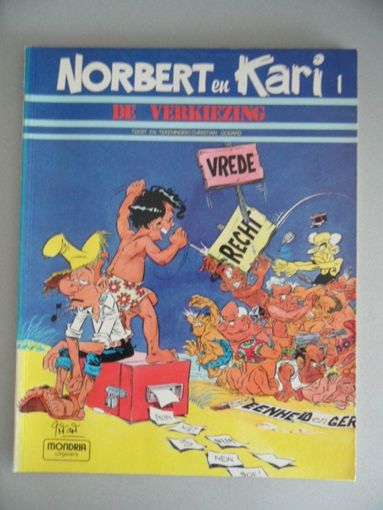 Norbert en Kari. Nr 1. De Verkiezing., Eén stripboek, Ophalen of Verzenden, Gelezen