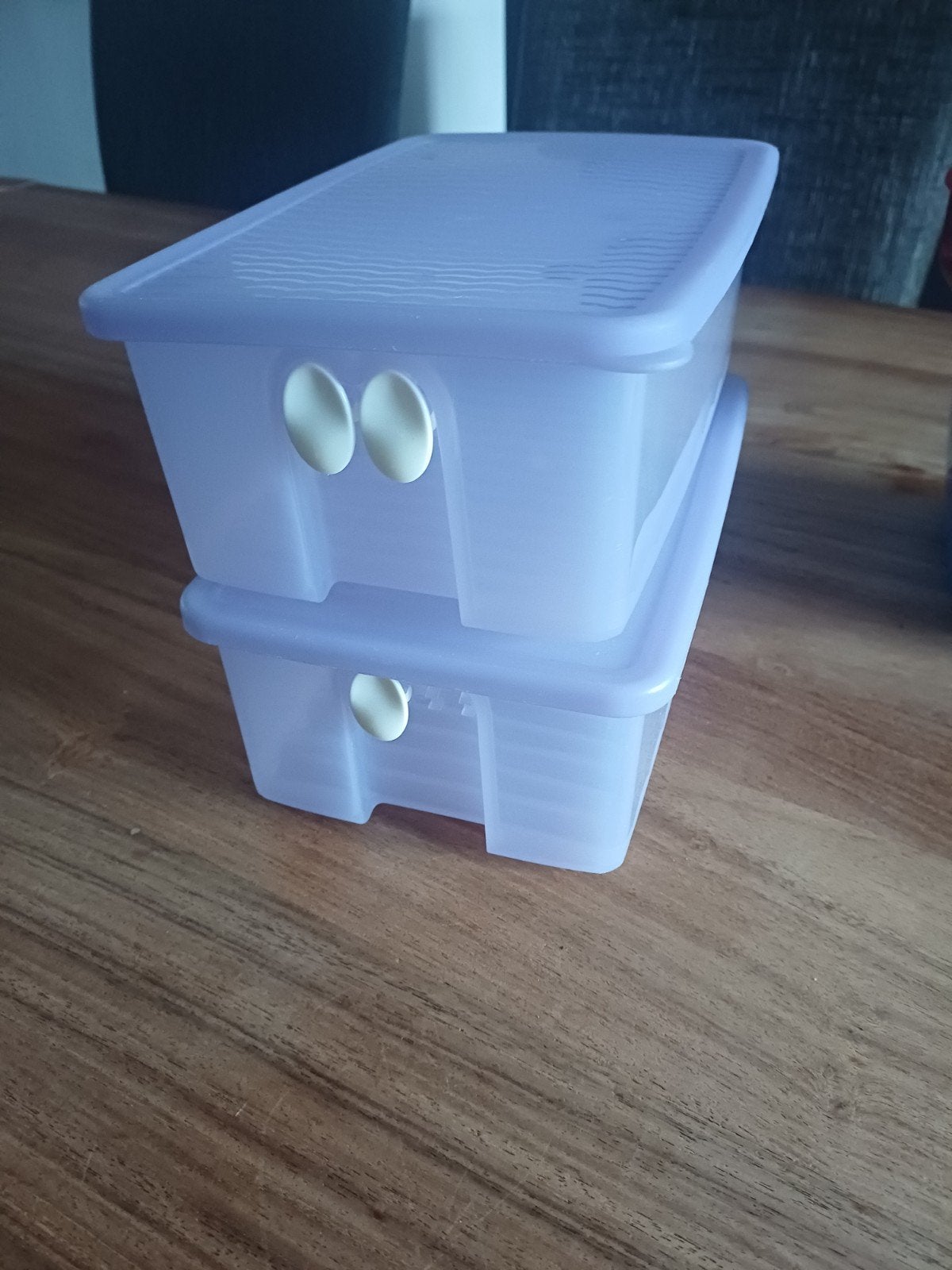 Tupperware bakjes met deksels - Paars, Blauw, Rood, Huis en Inrichting, Gebruikt, Bewaardoos, Paars, Ophalen of Verzenden