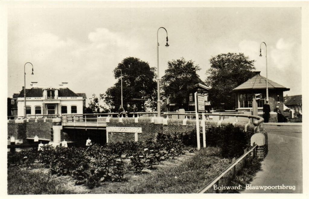 Bolsward. Blauwpoortsbrug - ongelopen, Verzenden, 1940 tot 1960, Ongelopen, Friesland