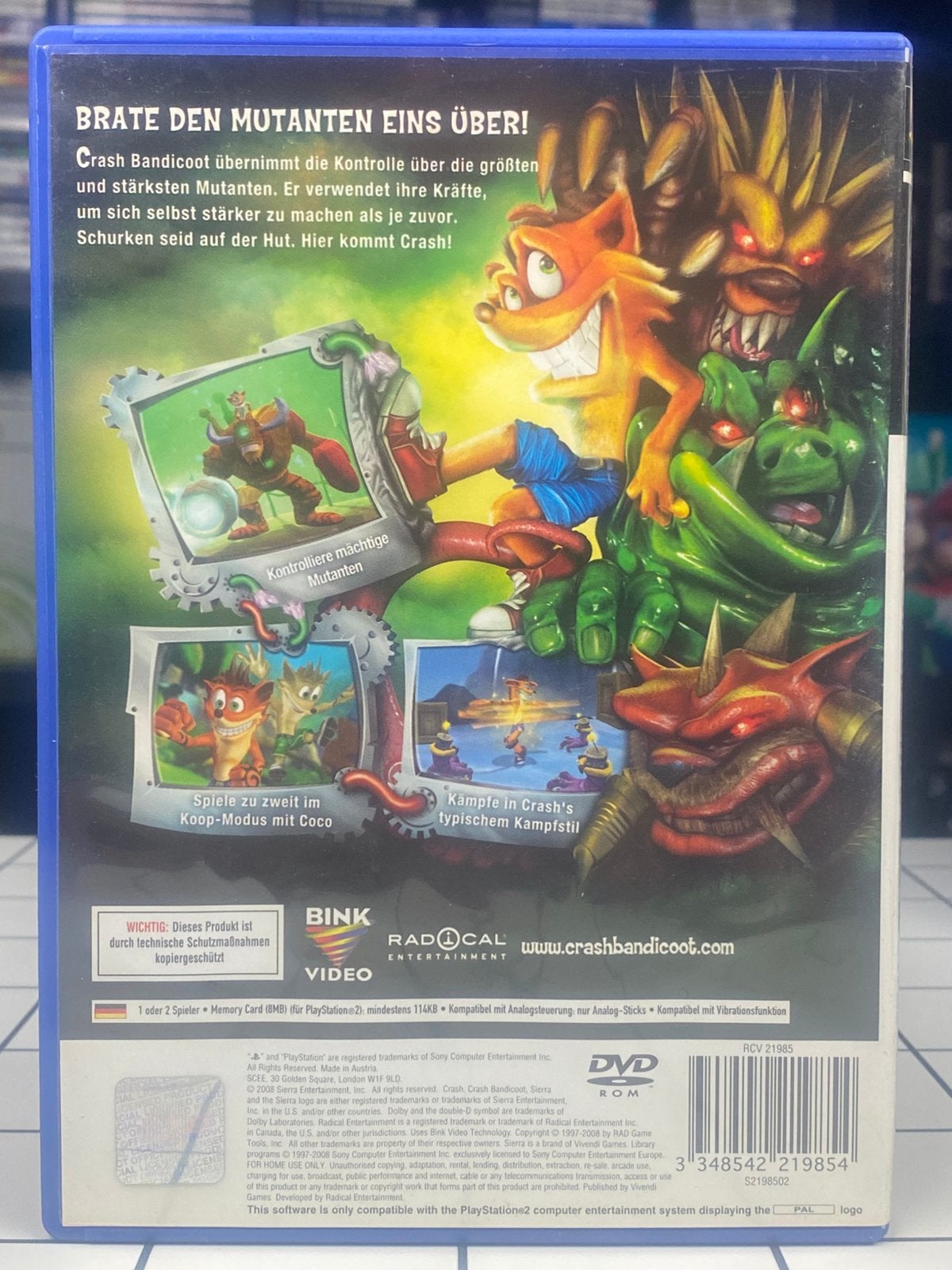 Crash Mind Over Mutant - PS2 PlayStation 2 Game - Sierra, Avontuur en Actie, Sierra, Ophalen of Verzenden, Zo goed als nieuw