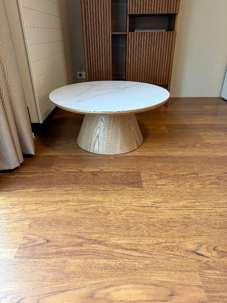 Salontafel Alba Naturel Keramisch 80cm Rond, zgan, Ophalen, Overige materialen, 50 tot 100 cm, Rond