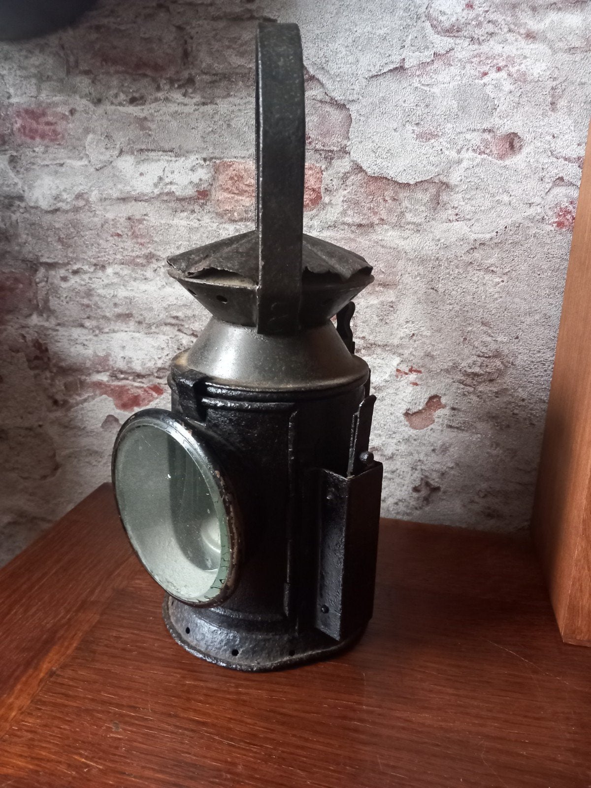Antieke spoorweglamp uit WO2 - Zeldzame vondst uit 1943, Ophalen of Verzenden