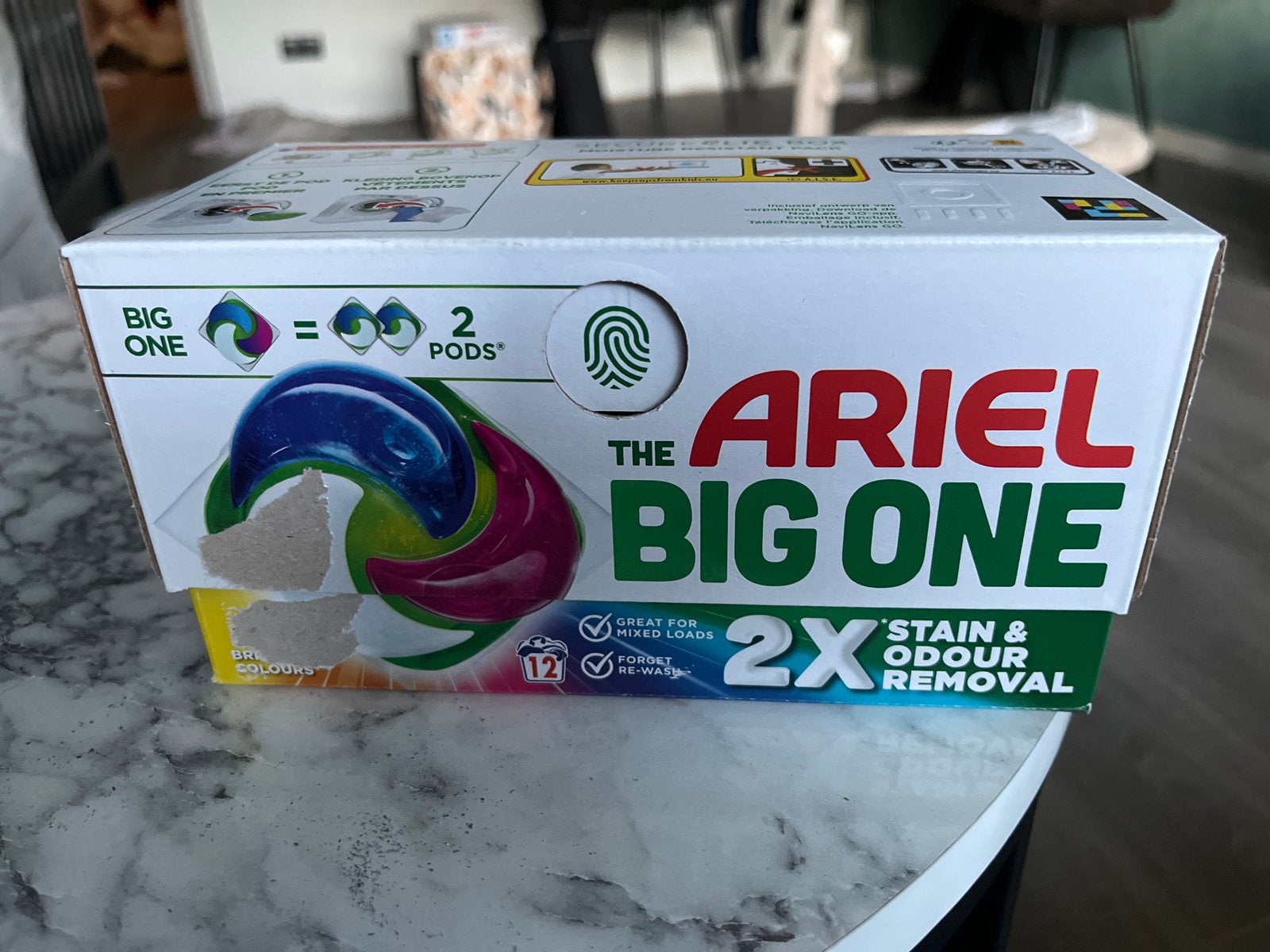 Ariel The Big One Wasmiddelpods 2x Vlek- en Geurverwijdering, Ophalen of Verzenden, Nieuw
