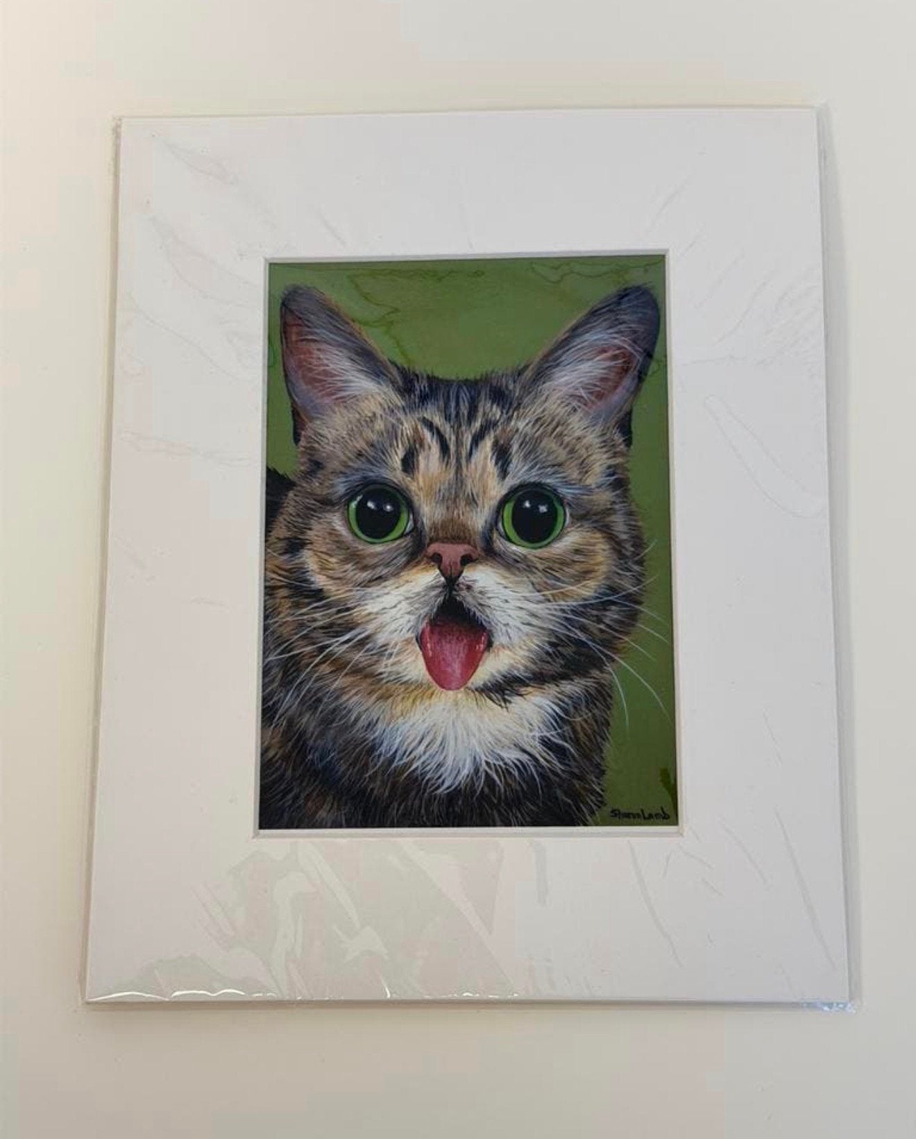 Lil Bub kunstprint Sharon Lamb 26x21 poes kat kunst print, Ophalen of Verzenden