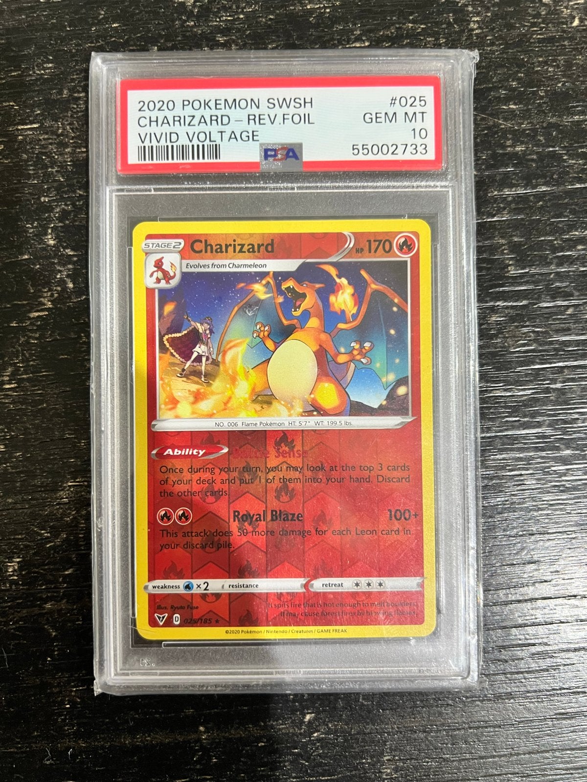 PSA 10 Charizard VIVID VOLTAGE Reverse Foil Pokémon Kaart, Ophalen of Verzenden, Nieuw, Losse kaart, Foil