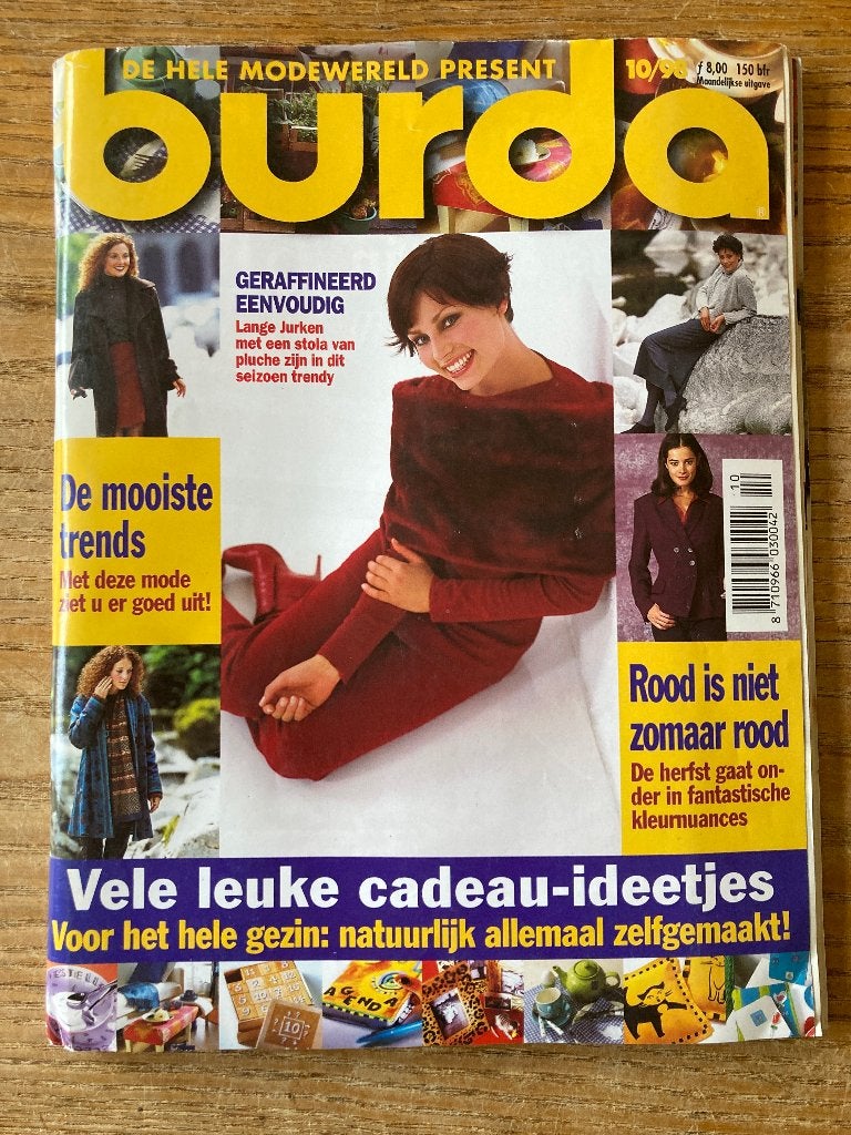 Burda naaipatronen kledingpatronen 10-1998 (maat 62-52), Hobby en Vrije tijd, Kledingpatronen, Ophalen of Verzenden, Nieuw, Vrouw