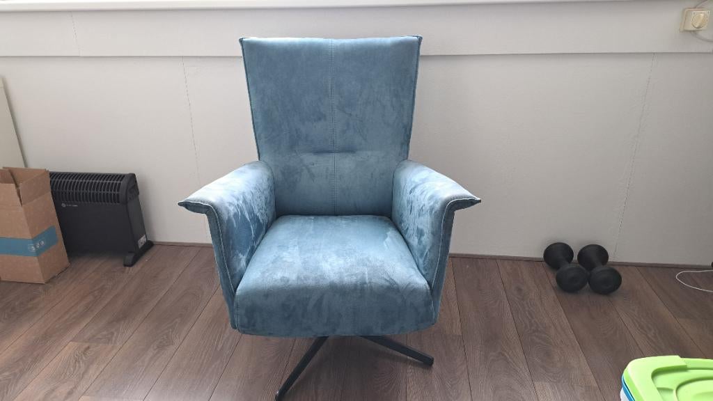 Draaistoel turquoise, Ophalen, 75 tot 100 cm, 50 tot 75 cm