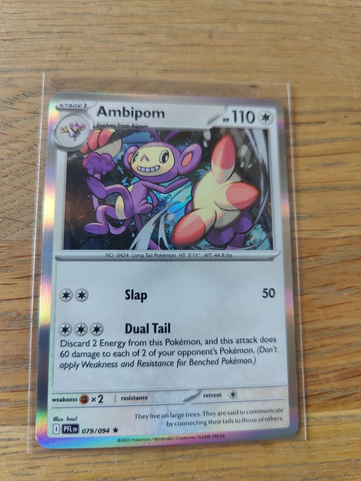 Pokémon Kaart Ambipom 079/094 PFLEN Holo, Ophalen, Zo goed als nieuw, Losse kaart, Foil