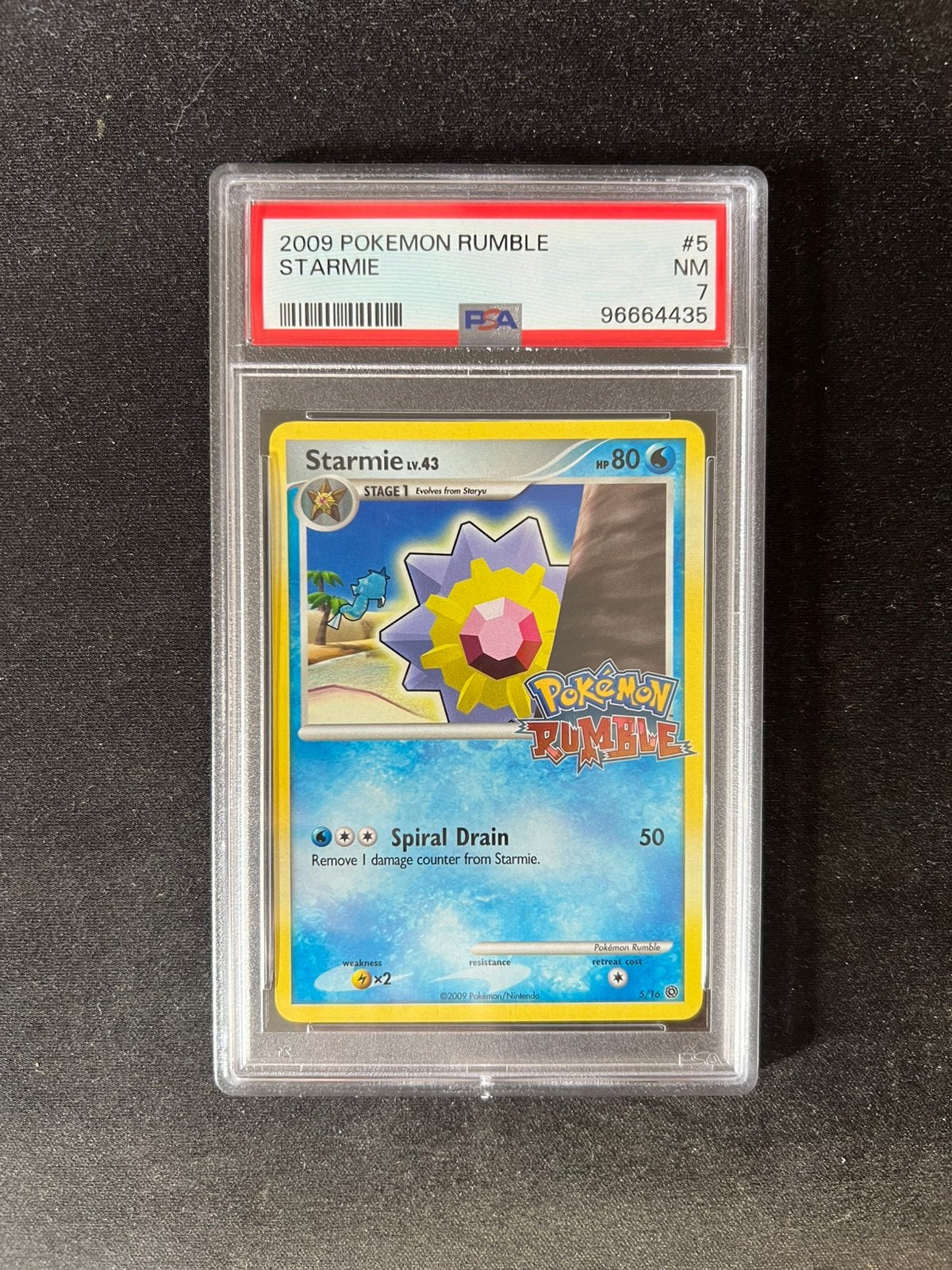 Starmie 5 Pokemon Kaart PSA 7, Ophalen of Verzenden, Zo goed als nieuw, Losse kaart, Foil